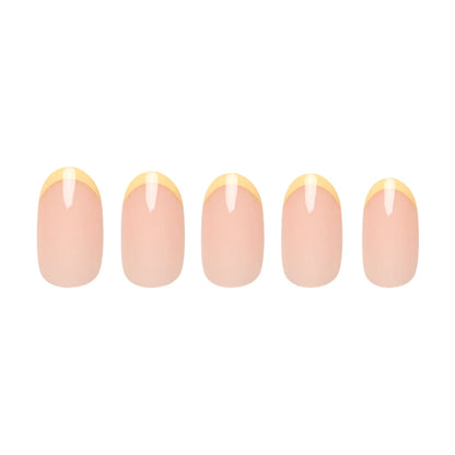 French Butter press-on nails close-up texture detail - butter yellow finish, US shipping
