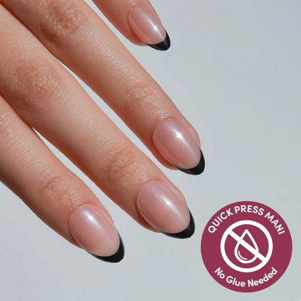 French Noir | French Tip Almond Press-Ons press-on nail set