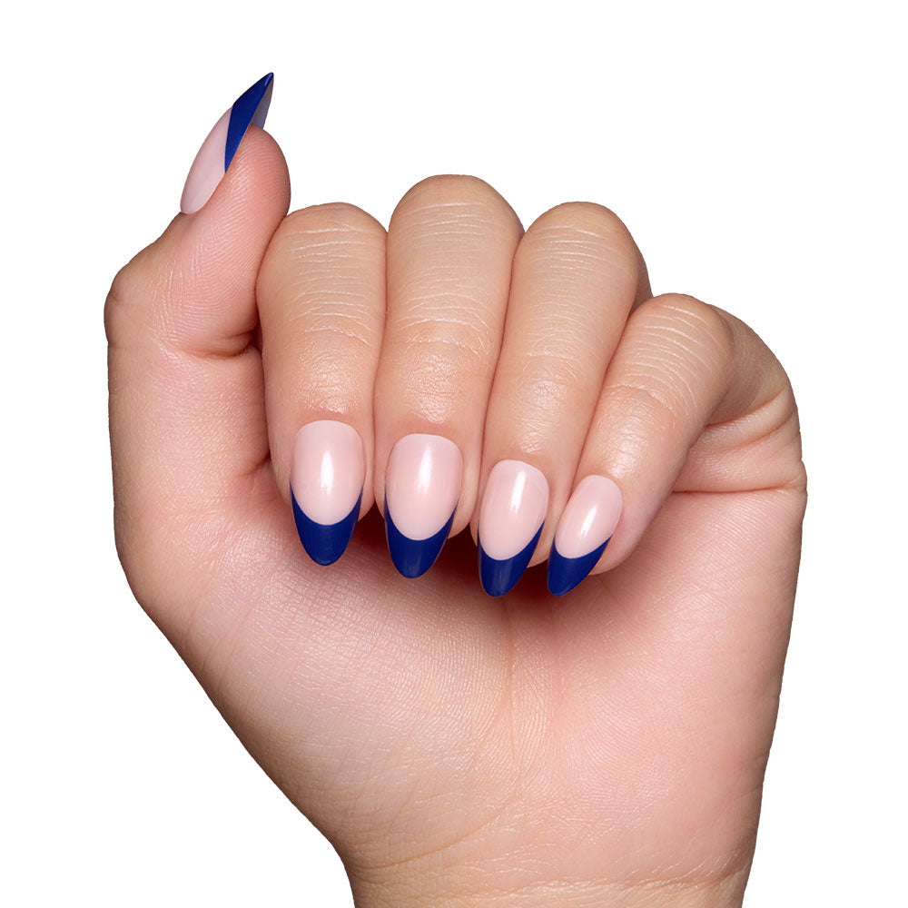 French Riviera press-on nails close-up texture detail - french tip finish, US shipping