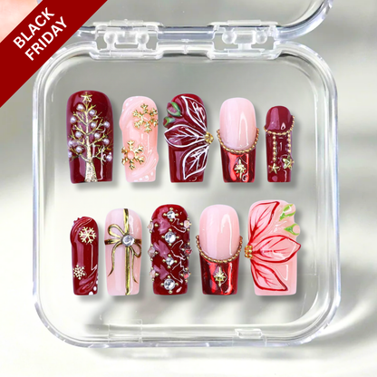 Gala Rouge press-on nails on hand - lifestyle photo, milky cloud dancer finish