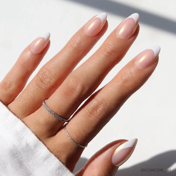 GIVE 'EM GRACE | Milky Cloud Dancer Almond Press-Ons press-on nail set