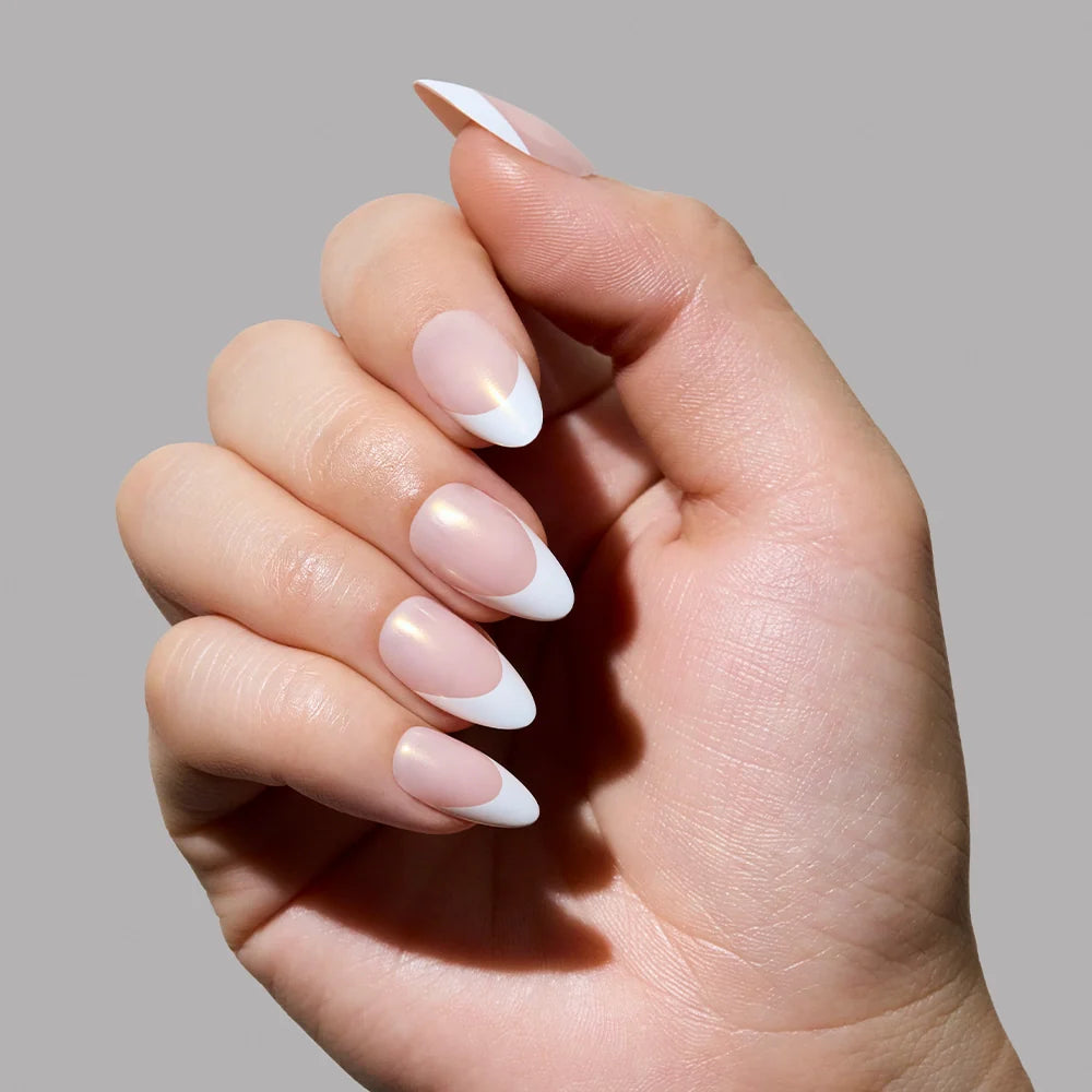 GIVE 'EM GRACE press-on nail set - XS to L sizing, milky cloud dancer design