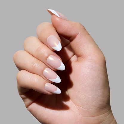 GIVE 'EM GRACE press-on nail set - XS to L sizing, milky cloud dancer design
