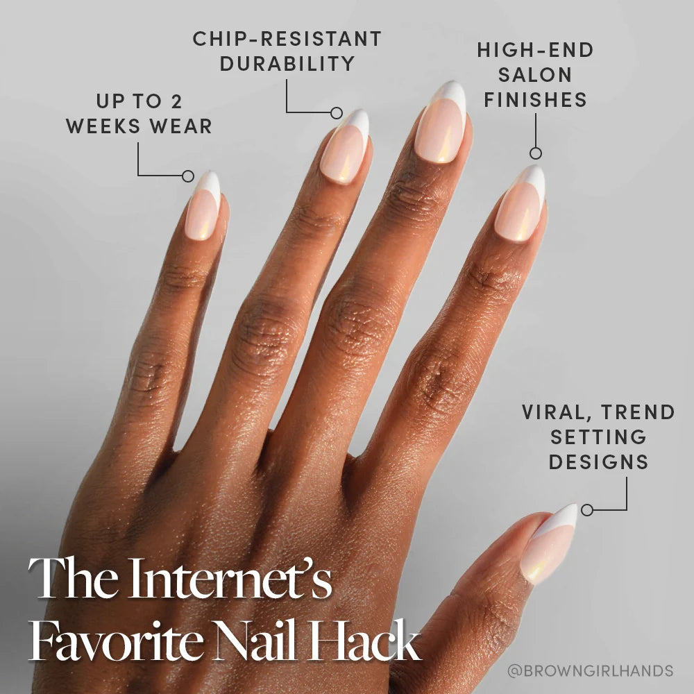 GIVE 'EM GRACE press-on nails close-up texture detail - milky cloud dancer finish, US shipping