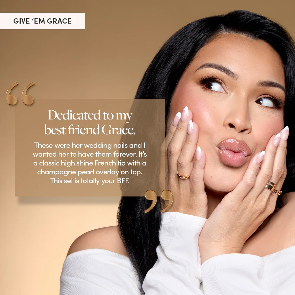 GIVE 'EM GRACE press-on nails - image 5 of 8, milky cloud dancer almond
