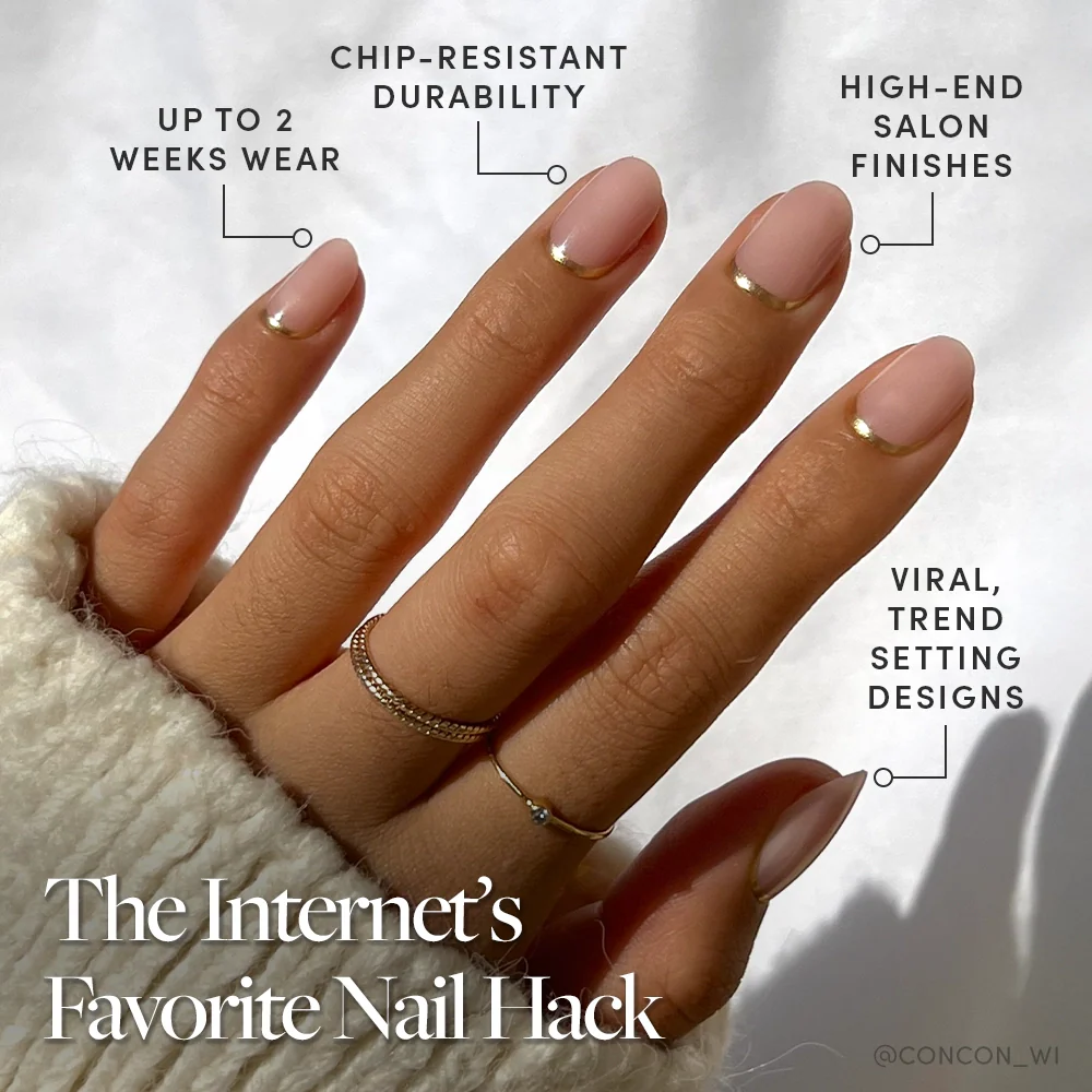 Goal Digger press-on nails - image 5 of 8, french tip round