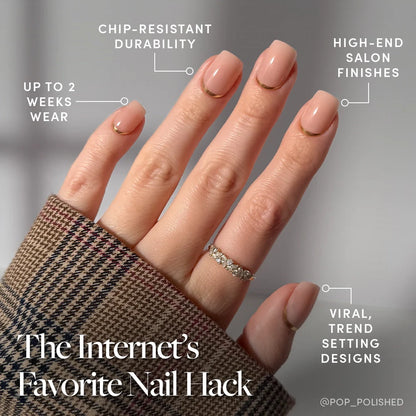 Goal Setter press-on nails close-up texture detail - french tip finish, US shipping