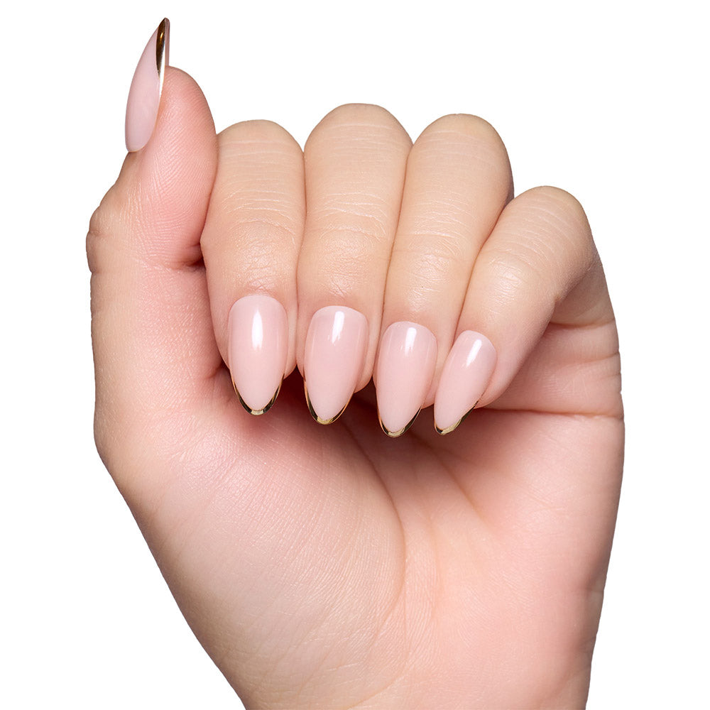 Gold Standard press-on nails close-up texture detail - french tip finish, US shipping