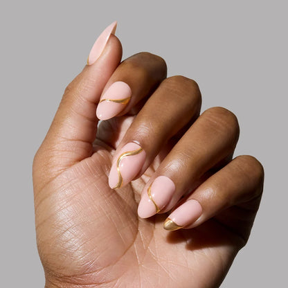 I AM A RICH MAN? press-on nails close-up texture detail - french tip finish, US shipping