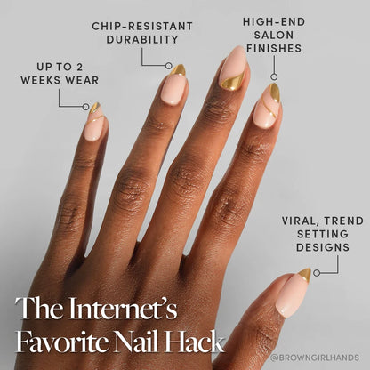 I AM A RICH MAN? press-on nails - image 5 of 9, french tip almond