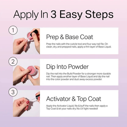 Dip Powder with Base, Activator & Top Coat Bowtie Nail Box gel or powder - image 9 of 13