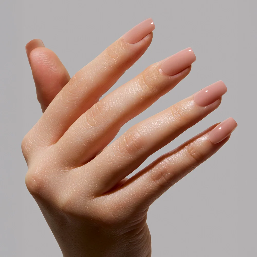 In The Nude press-on nails close-up texture detail - jelly glaze finish, US shipping