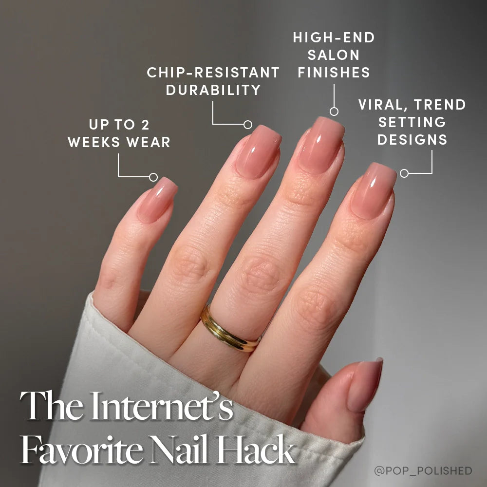 In The Nude press-on nails - image 5 of 9, jelly glaze square