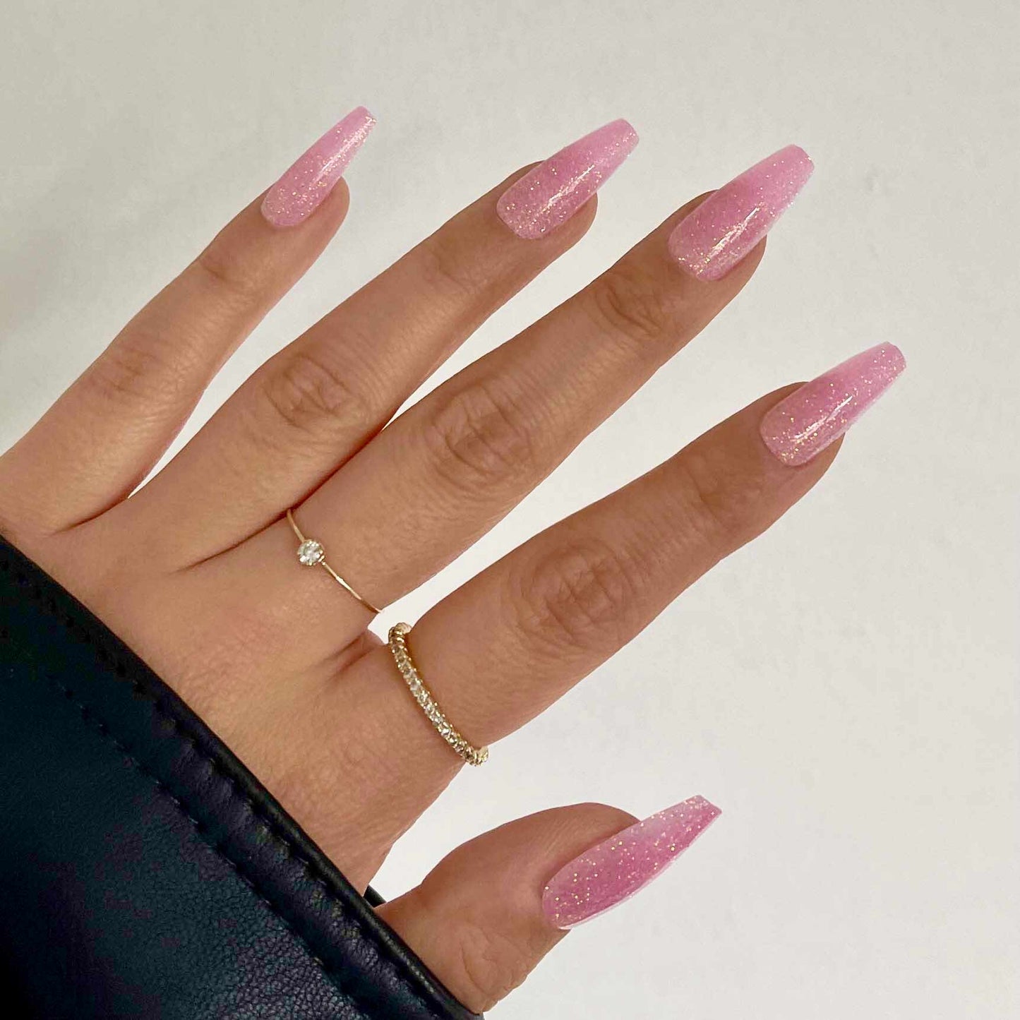Juicy press-on nails close-up texture detail - jelly glaze finish, US shipping