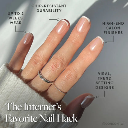 La Perle press-on nails - image 5 of 8, milky cloud dancer square