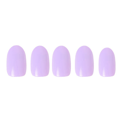 Lilac press-on nails close-up texture detail - floral finish, US shipping