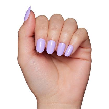 Lilac press-on nail set - XS to L sizing, floral design