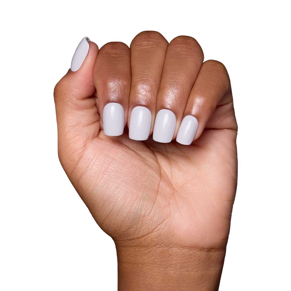Lilac Gray press-on nails close-up texture detail - pastel finish, US shipping