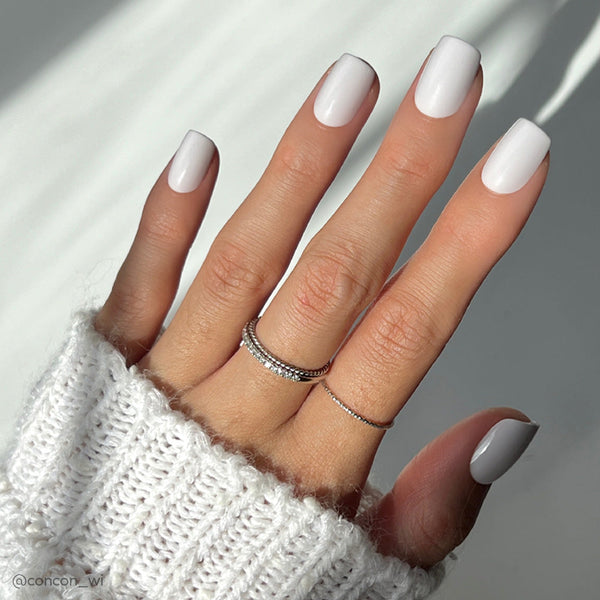 Lilac Gray | Pastel Square Press-Ons press-on nail set