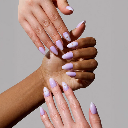 Lilac Reef press-on nail set - XS to L sizing, floral design
