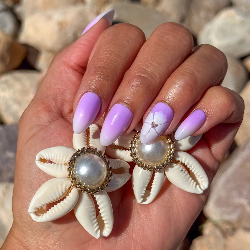Lilac Reef press-on nails - image 6 of 9, floral almond