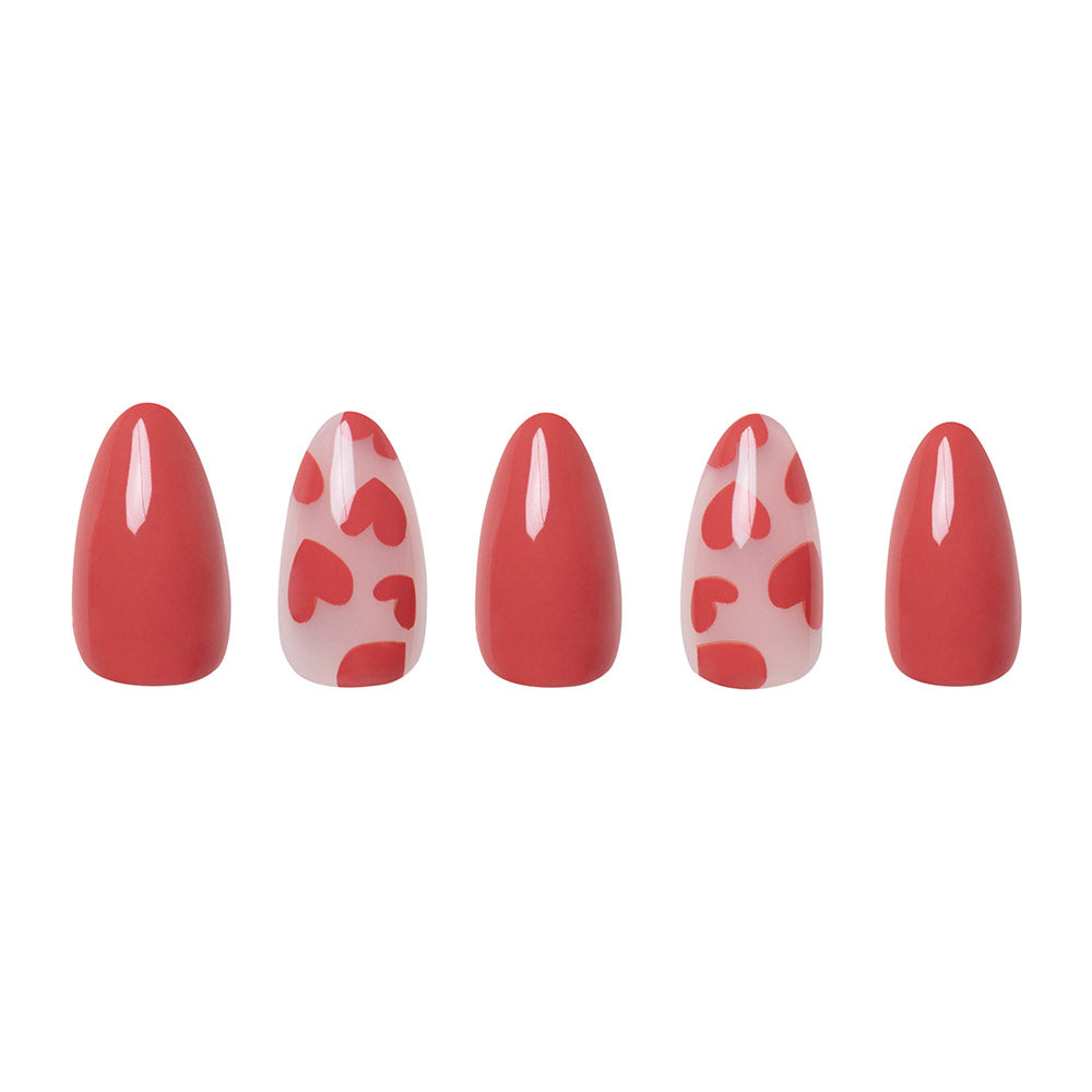Love Me press-on nails close-up texture detail - floral finish, US shipping