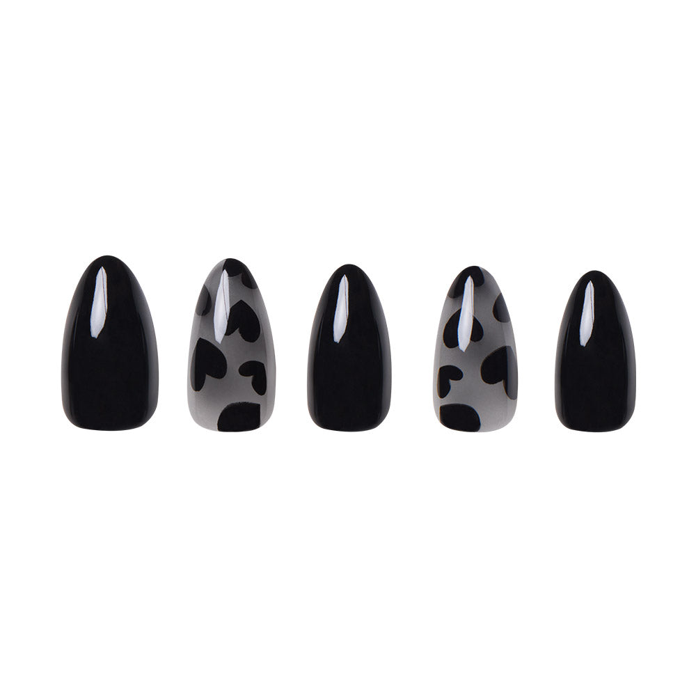 Love Me Not press-on nails close-up texture detail - floral finish, US shipping