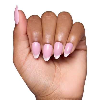 Lovers Blush press-on nails on hand - lifestyle photo, cat-eye velvet finish