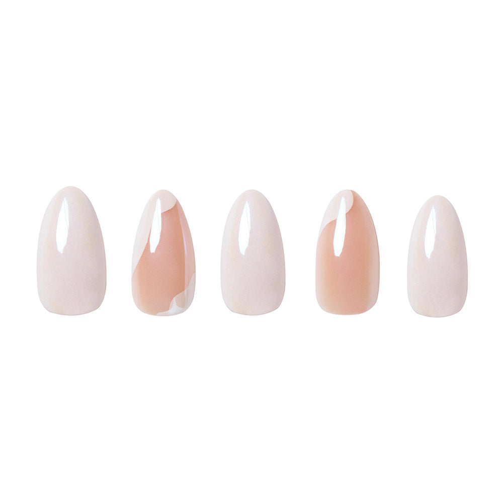 Lovey Dovey press-on nails close-up texture detail - jelly glaze finish, US shipping