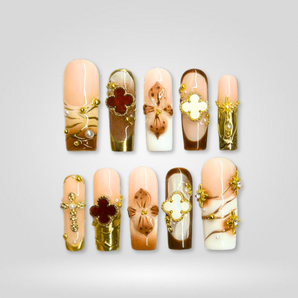 Royal Bloom | Floral Square Press-Ons press-on nail set