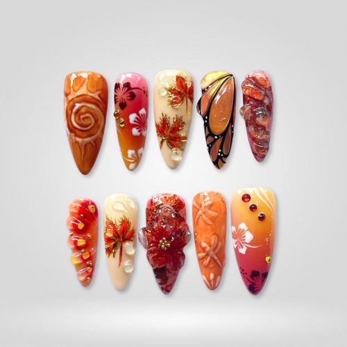 Pearl Veil milky cloud dancer press-on nails - almond shape, front view