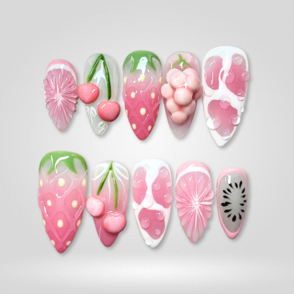 Sweet Garden | Floral Almond Press-Ons press-on nail set