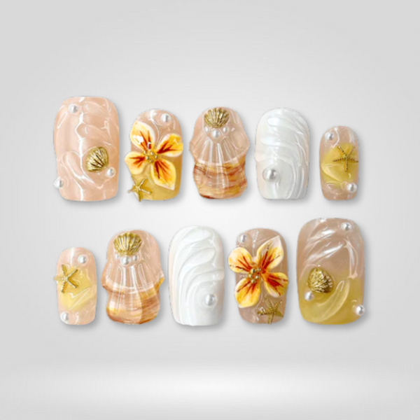 Pearl Dream | Milky Cloud Dancer Square Press-Ons press-on nail set