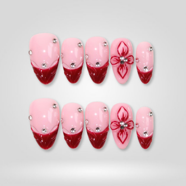 Amour de Fleur | Milky Cloud Dancer Almond Press-Ons press-on nail set