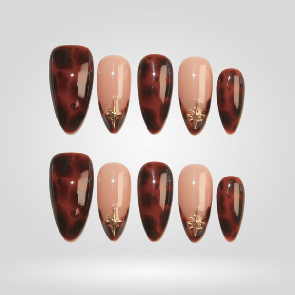 Tortoise Chic | Soft Neutral Almond Press-Ons press-on nail set
