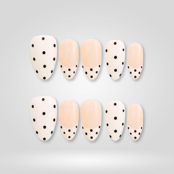 White Dots | Polka Dot Almond Press-Ons press-on nail set