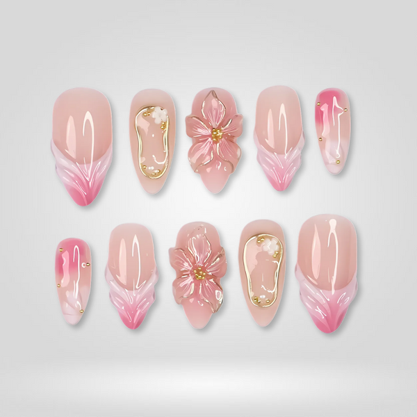 Blush Bloomie | Soft Neutral Almond Press-Ons press-on nail set