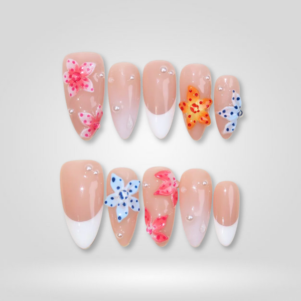 Blush Petal | Floral Almond Press-Ons press-on nail set