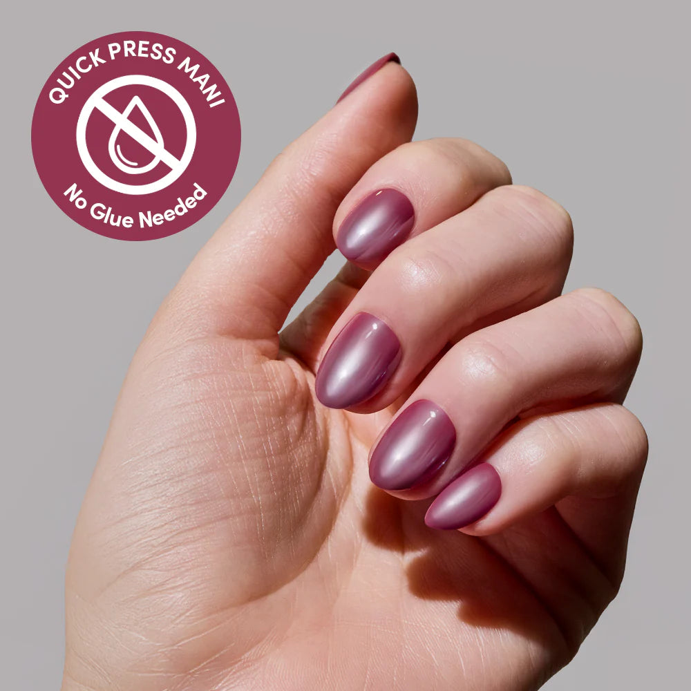 Mauve Muse press-on nail set - XS to L sizing, jelly glaze design