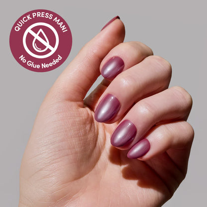 Mauve Muse press-on nail set - XS to L sizing, jelly glaze design