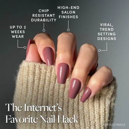 Mauve Affair press-on nails close-up texture detail - pastel finish, US shipping