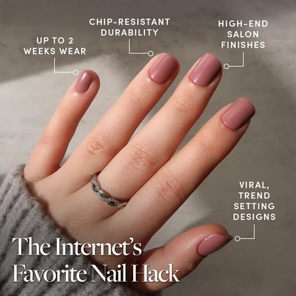 Mauve Cutie press-on nails close-up texture detail - pastel finish, US shipping