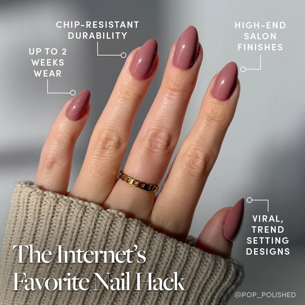 Mauve Obsession press-on nails close-up texture detail - pastel finish, US shipping