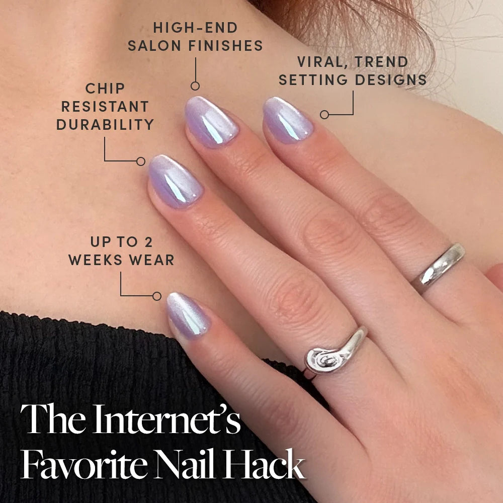 Mermaid's Tail press-on nails - image 5 of 8, cat-eye velvet oval