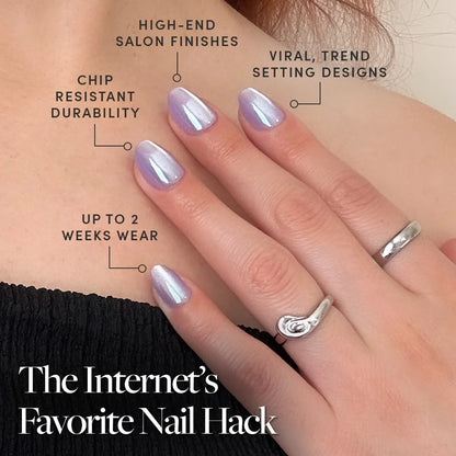 Mermaid's Tail press-on nails - image 5 of 8, cat-eye velvet oval
