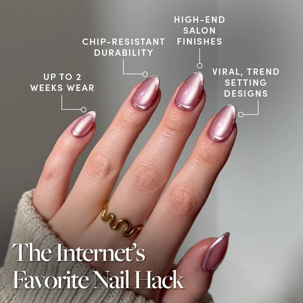 Mertini press-on nails - image 6 of 9, cat-eye velvet almond