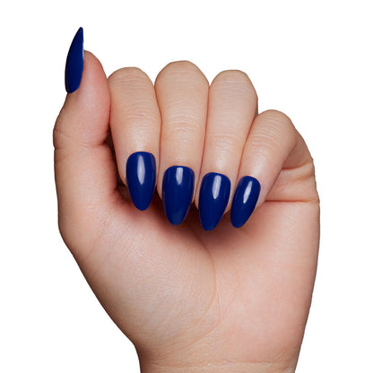 Midnight Blue press-on nails close-up texture detail - seasonal finish, US shipping