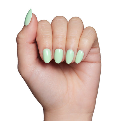 Mint Green press-on nail set - XS to L sizing, floral design