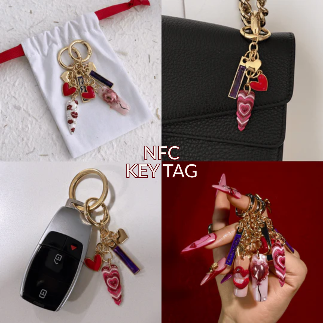 NFC Nail Keychain Bowtie Nail Box accessory - image 9 of 12