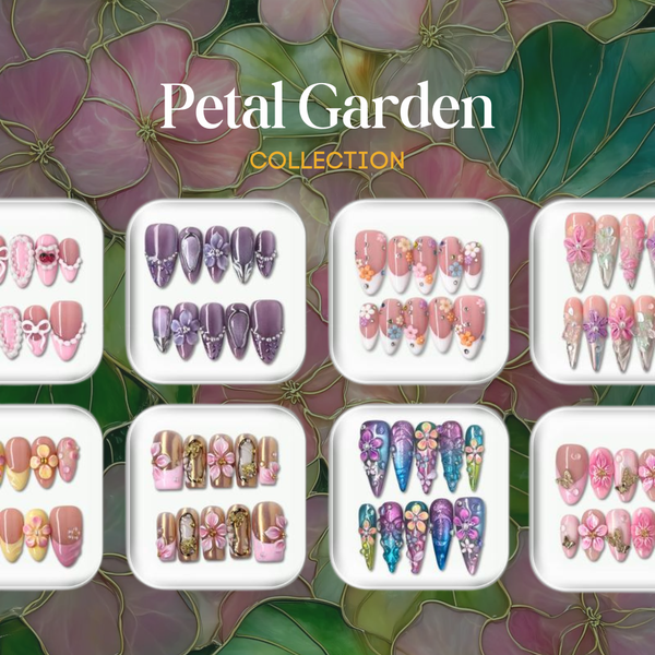 Petal Garden | Cat-Eye Velvet Almond Press-Ons press-on nail set